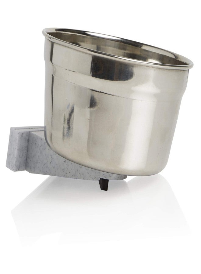 Lixit® Stainless Steel Kennel Food or Water Bowl - Non Spill Hanging Removable Crate Bowls - Carrier Cage Dish for Dogs or Cats for Feeding and Drinking (Stainless Steel, 10 Ounce) - Image 1